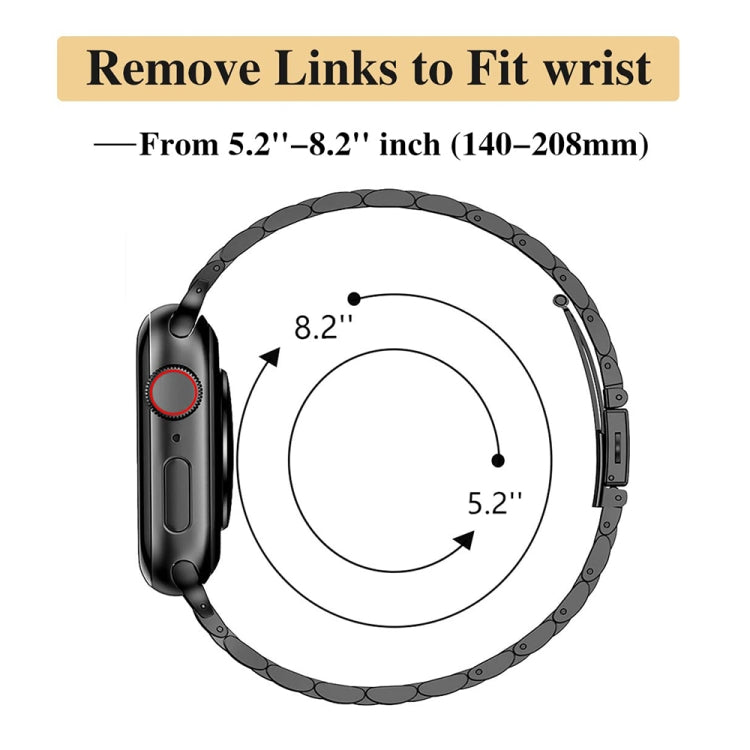 Cinturino per orologio in metallo con fibbia a fionda sottile a sette perline, For Apple Watch 46mm / 49mm / 45mm / 44mm, For Apple Watch 42mm / 41mm / 40mm / 38mm