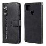 Custodia portafoglio in pelle con cerniera per smartphone
