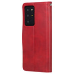 Custodia portafoglio in pelle con cerniera per Galaxy Note20 Ultr