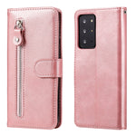 Custodia portafoglio in pelle con cerniera per Galaxy Note20 Ultr