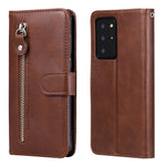 Custodia portafoglio in pelle con cerniera per Galaxy Note20 Ultr