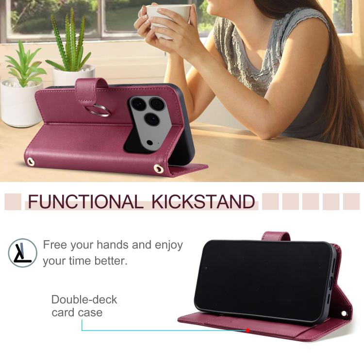 Custodia portafoglio in pelle per iPhone 18 Pro