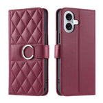 Custodia portafoglio in pelle rombica con fibbia per iPhone 17