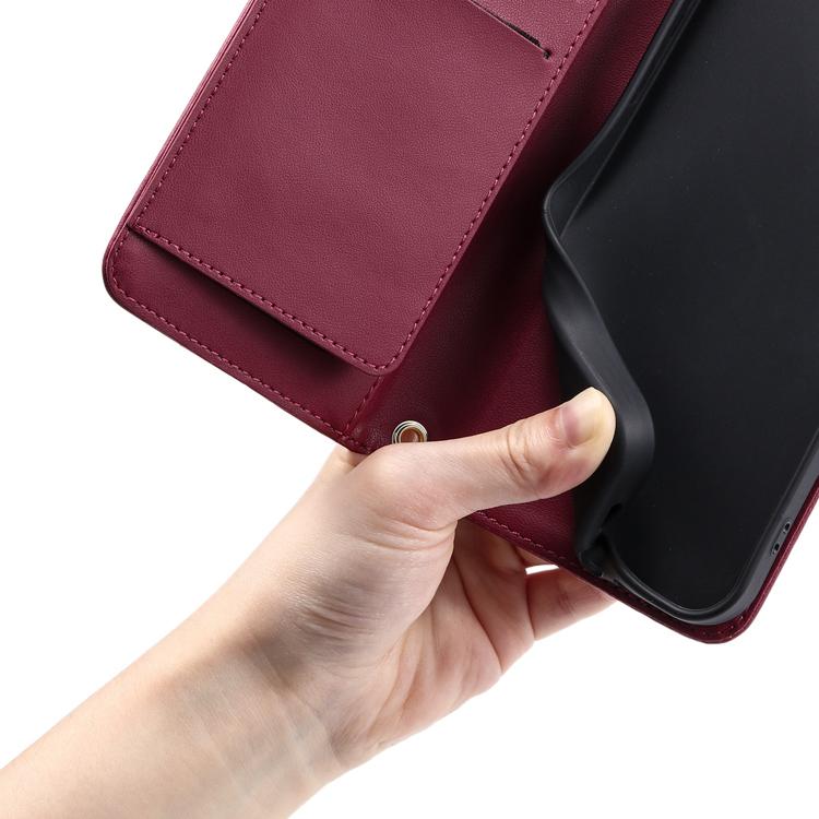 Custodia portafoglio in pelle rombica con fibbia per iPhone 17