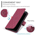 Custodia portafoglio in pelle rombica con fibbia per iPhone 17