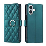 Custodia portafoglio in pelle rombica con fibbia per iPhone 17