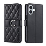 Custodia portafoglio in pelle rombica con fibbia per iPhone 17