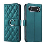 Custodia portafoglio in pelle rombica con fibbia per iPhone 17