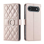 Custodia portafoglio in pelle rombica con fibbia per iPhone 17