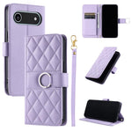 Custodia portafoglio in pelle rombica con fibbia per iPhone 17