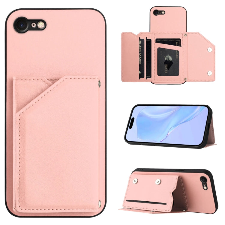 Custodia per telefono con quattro slot per carte Skin Feel e cinturino da polso, For iPhone 7 / 8 / SE 2020 2022, For iPhone 13 Pro Max, For iPhone 13 Pro, For iPhone 13