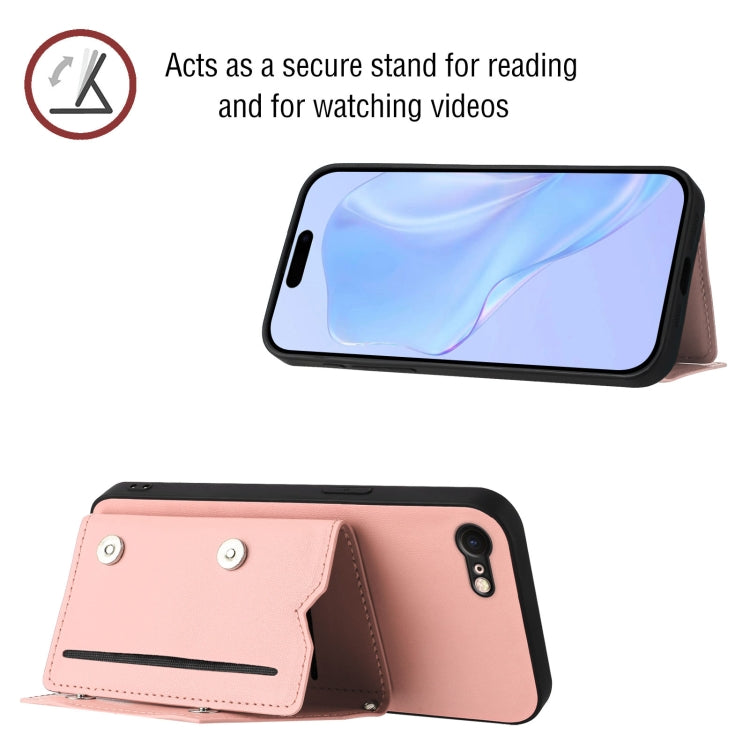 Custodia per telefono con quattro slot per carte Skin Feel e cinturino da polso, For iPhone 7 / 8 / SE 2020 2022, For iPhone 13 Pro Max, For iPhone 13 Pro, For iPhone 13