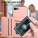 Custodia per telefono con quattro slot per carte Skin Feel e cinturino da polso, For iPhone 7 / 8 / SE 2020 2022, For iPhone 13 Pro Max, For iPhone 13 Pro, For iPhone 13