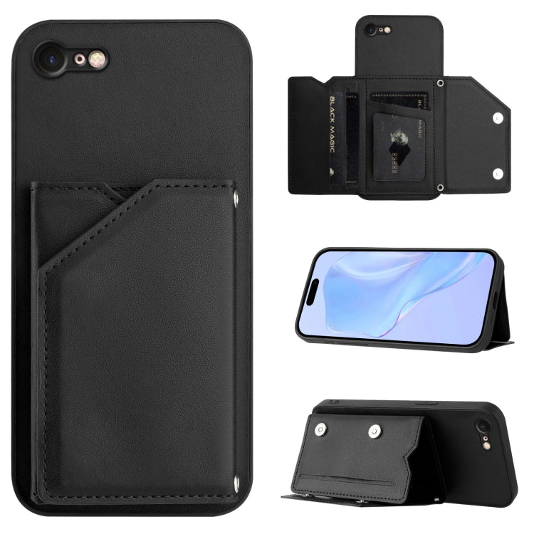 Custodia per telefono con quattro slot per carte Skin Feel e cinturino da polso, For iPhone 7 / 8 / SE 2020 2022, For iPhone 13 Pro Max, For iPhone 13 Pro, For iPhone 13