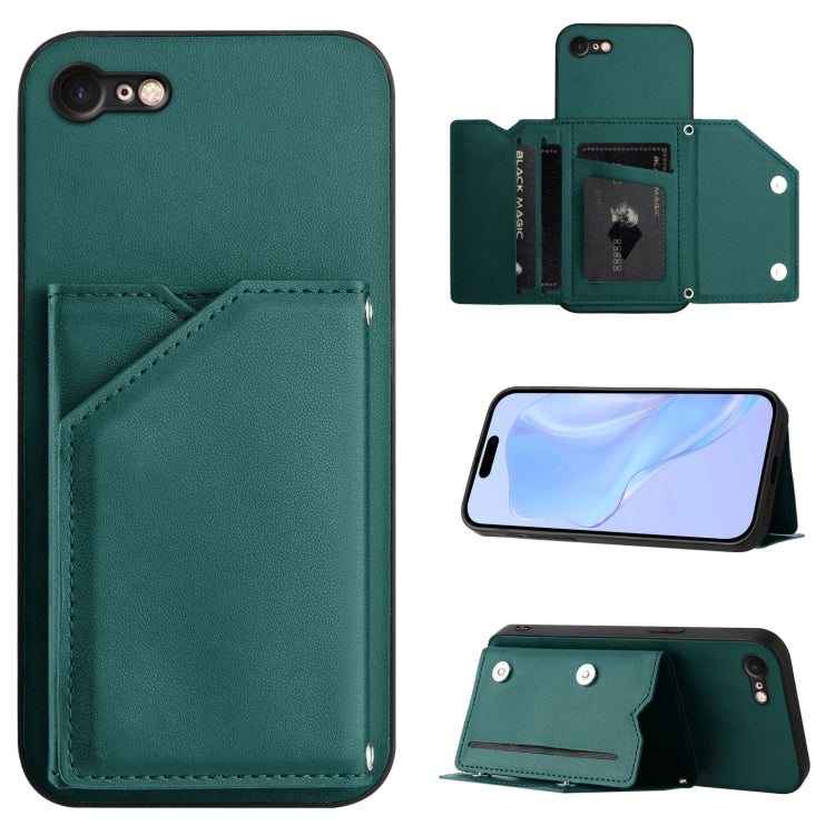 Custodia per telefono con quattro slot per carte Skin Feel e cinturino da polso, For iPhone 7 / 8 / SE 2020 2022, For iPhone 13 Pro Max, For iPhone 13 Pro, For iPhone 13