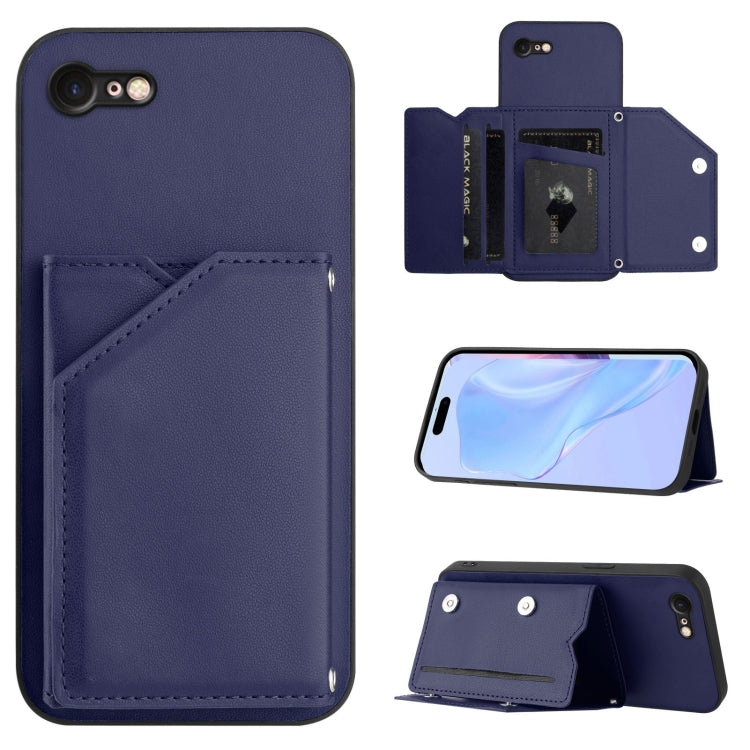 Custodia per telefono con quattro slot per carte Skin Feel e cinturino da polso, For iPhone 7 / 8 / SE 2020 2022, For iPhone 13 Pro Max, For iPhone 13 Pro, For iPhone 13