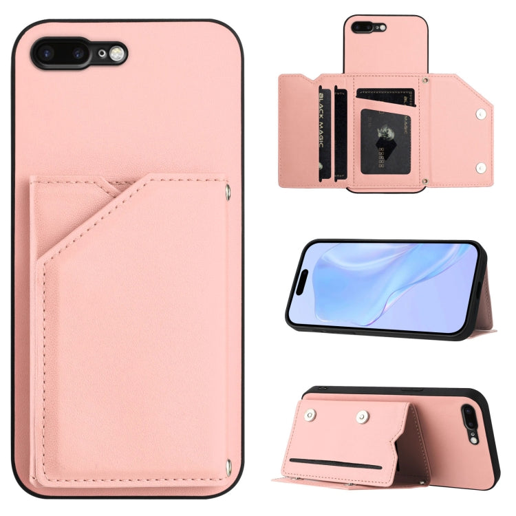 Custodia per telefono con quattro slot per carte Skin Feel e cinturino da polso, For iPhone X / XS, For iPhone XR, For iPhone XS Max, For iPhone 7 Plus / 8 Plus