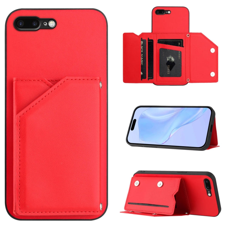Custodia per telefono con quattro slot per carte Skin Feel e cinturino da polso, For iPhone X / XS, For iPhone XR, For iPhone XS Max, For iPhone 7 Plus / 8 Plus