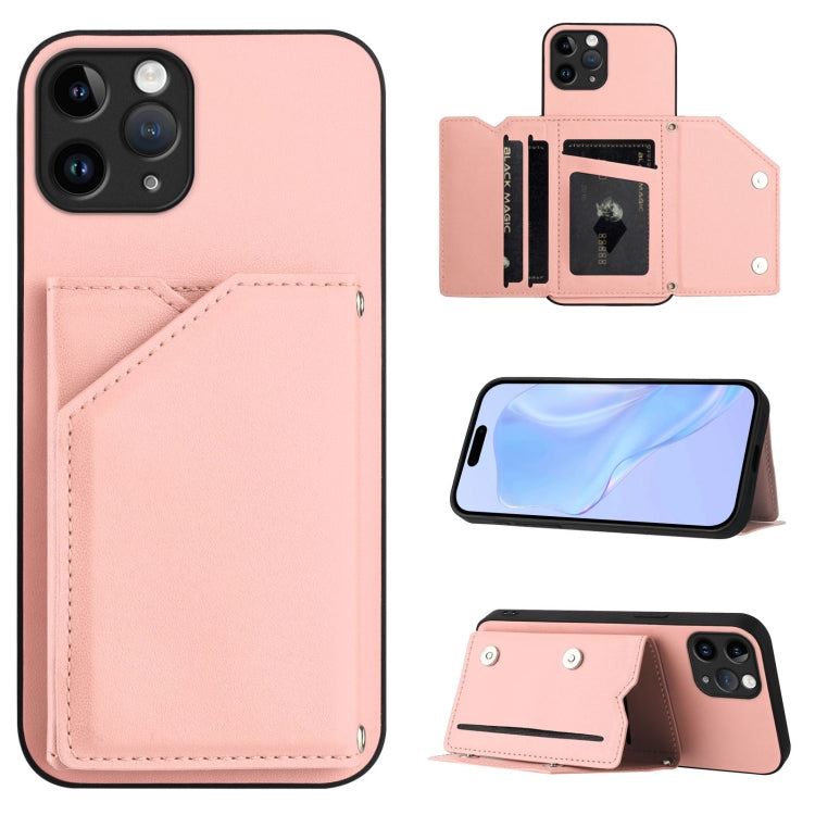 Custodia per telefono con quattro slot per carte Skin Feel e cinturino da polso, For iPhone 12 mini, For iPhone 11 Pro Max, For iPhone 11, For iPhone 11 Pro