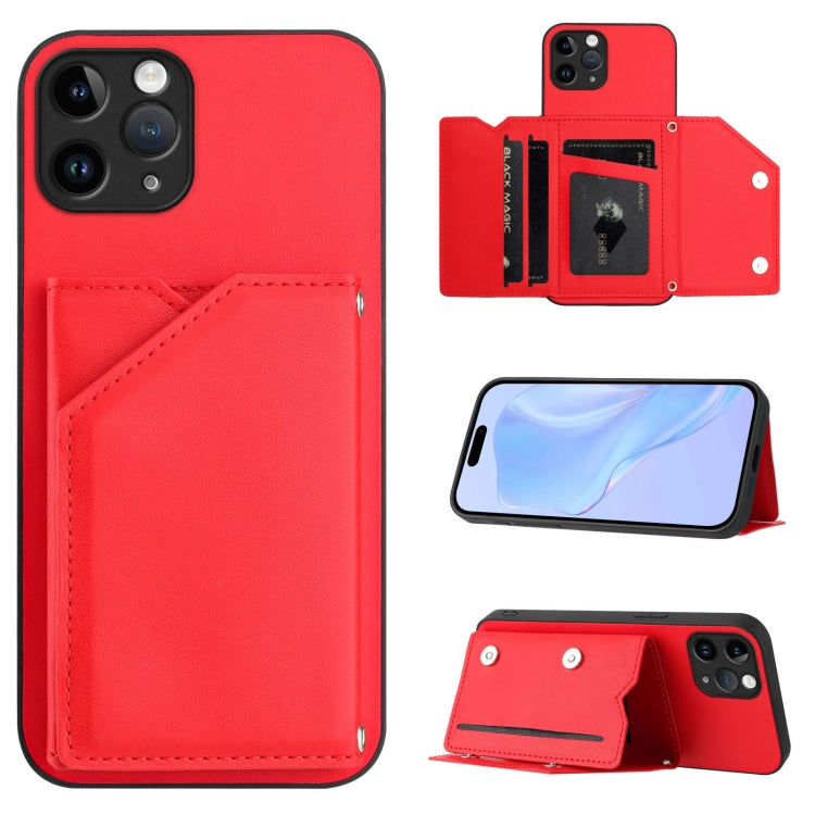 Custodia per telefono con quattro slot per carte Skin Feel e cinturino da polso, For iPhone 12 mini, For iPhone 11 Pro Max, For iPhone 11, For iPhone 11 Pro