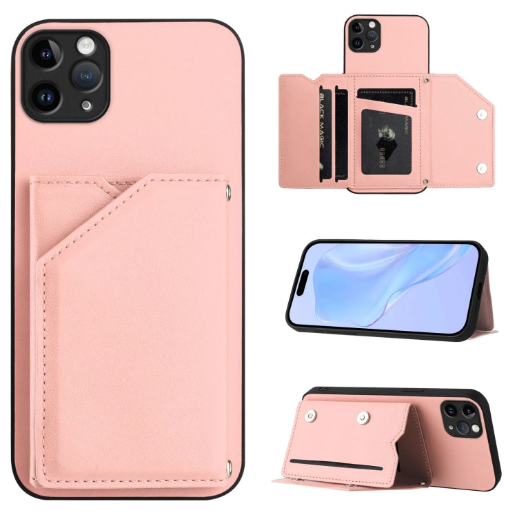 Custodia per telefono con quattro slot per carte Skin Feel e cinturino da polso, For iPhone 12 mini, For iPhone 11 Pro Max, For iPhone 11, For iPhone 11 Pro
