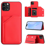 Custodia per telefono con quattro slot per carte Skin Feel e cinturino da polso, For iPhone 12 mini, For iPhone 11 Pro Max, For iPhone 11, For iPhone 11 Pro
