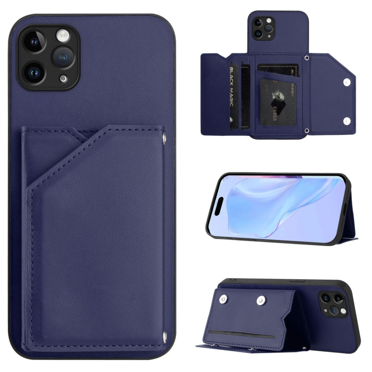 Custodia per telefono con quattro slot per carte Skin Feel e cinturino da polso, For iPhone 12 mini, For iPhone 11 Pro Max, For iPhone 11, For iPhone 11 Pro