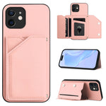 Custodia per telefono con quattro slot per carte Skin Feel e cinturino da polso, For iPhone 13 mini, For iPhone 12, For iPhone 12 Pro Max, For iPhone 12 Pro