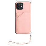 Custodia per telefono con quattro slot per carte Skin Feel e cinturino da polso, For iPhone 12 mini, For iPhone 11 Pro Max, For iPhone 11, For iPhone 11 Pro