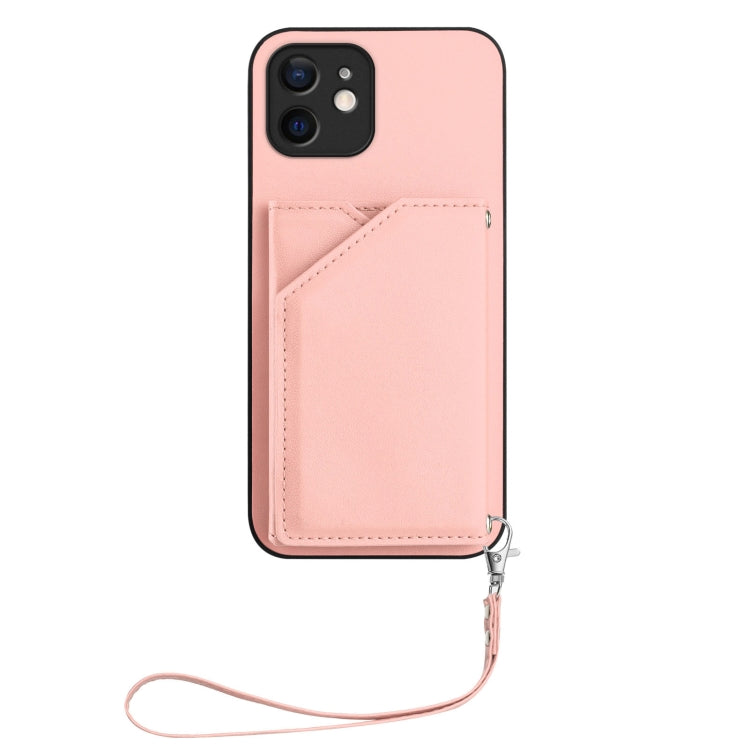 Custodia per telefono con quattro slot per carte Skin Feel e cinturino da polso, For iPhone 12 mini, For iPhone 11 Pro Max, For iPhone 11, For iPhone 11 Pro