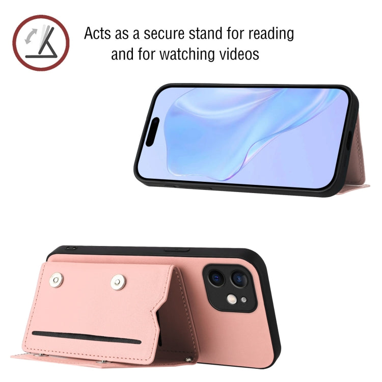 Custodia per telefono con quattro slot per carte Skin Feel e cinturino da polso, For iPhone 12 mini, For iPhone 11 Pro Max, For iPhone 11, For iPhone 11 Pro