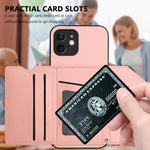 Custodia per telefono con quattro slot per carte Skin Feel e cinturino da polso, For iPhone 12 mini, For iPhone 11 Pro Max, For iPhone 11, For iPhone 11 Pro