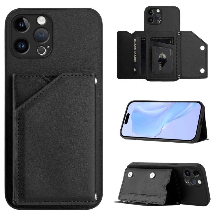 Custodia per telefono con quattro slot per carte Skin Feel e cinturino da polso, For iPhone 13 mini, For iPhone 12, For iPhone 12 Pro Max, For iPhone 12 Pro