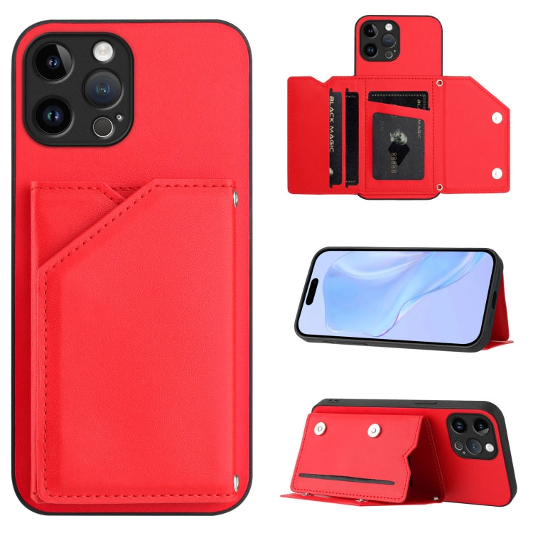 Custodia per telefono con quattro slot per carte Skin Feel e cinturino da polso, For iPhone 13 mini, For iPhone 12, For iPhone 12 Pro Max, For iPhone 12 Pro