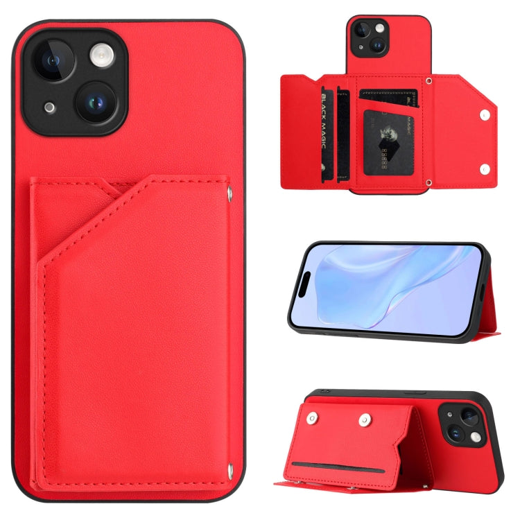 Custodia per telefono con quattro slot per carte Skin Feel e cinturino da polso, For iPhone 7 / 8 / SE 2020 2022, For iPhone 13 Pro Max, For iPhone 13 Pro, For iPhone 13