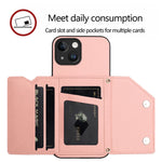 Custodia per telefono con quattro slot per carte Skin Feel e cinturino da polso, For iPhone 13 mini, For iPhone 12, For iPhone 12 Pro Max, For iPhone 12 Pro