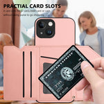 Custodia per telefono con quattro slot per carte Skin Feel e cinturino da polso, For iPhone 13 mini, For iPhone 12, For iPhone 12 Pro Max, For iPhone 12 Pro