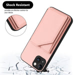 Custodia per telefono con quattro slot per carte Skin Feel e cinturino da polso, For iPhone 14 Plus, For iPhone 14, For iPhone 14 Pro, For iPhone 14 Pro Max