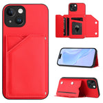 Custodia per telefono con quattro slot per carte Skin Feel e cinturino da polso, For iPhone 15 Pro Max, For iPhone 15 Pro, For iPhone 15 Plus, For iPhone 15