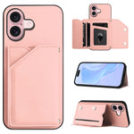 Custodia per telefono con quattro slot per carte Skin Feel e cinturino da polso, For iPhone 16 Pro Max, For iPhone 16 Pro, For iPhone 16 Plus, For iPhone 16