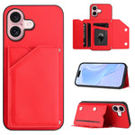 Custodia per telefono con quattro slot per carte Skin Feel e cinturino da polso, For iPhone 16 Pro Max, For iPhone 16 Pro, For iPhone 16 Plus, For iPhone 16