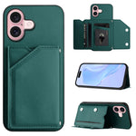 Custodia per telefono con quattro slot per carte Skin Feel e cinturino da polso, For iPhone 16 Pro Max, For iPhone 16 Pro, For iPhone 16 Plus, For iPhone 16