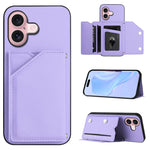 Custodia per telefono con quattro slot per carte Skin Feel e cinturino da polso, For iPhone 16 Pro Max, For iPhone 16 Pro, For iPhone 16 Plus, For iPhone 16