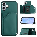 Custodia per telefono con quattro slot per carte Skin Feel e cinturino da polso, For iPhone 16 Pro Max, For iPhone 16 Pro, For iPhone 16 Plus, For iPhone 16