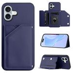 Custodia per telefono con quattro slot per carte Skin Feel e cinturino da polso, For iPhone 16 Pro Max, For iPhone 16 Pro, For iPhone 16 Plus, For iPhone 16