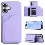 Custodia per telefono con quattro slot per carte Skin Feel e cinturino da polso, For iPhone 16 Pro Max, For iPhone 16 Pro, For iPhone 16 Plus, For iPhone 16