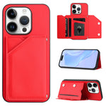 Custodia per telefono con quattro slot per carte Skin Feel e cinturino da polso, For iPhone 16 Pro Max, For iPhone 16 Pro, For iPhone 16 Plus, For iPhone 16