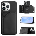 Custodia per telefono con quattro slot per carte Skin Feel e cinturino da polso, For iPhone 16 Pro Max, For iPhone 16 Pro, For iPhone 16 Plus, For iPhone 16