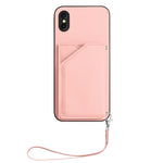 Custodia per telefono con quattro slot per carte Skin Feel e cinturino da polso, For iPhone X / XS, For iPhone XR, For iPhone XS Max, For iPhone 7 Plus / 8 Plus