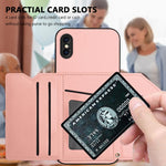 Custodia per telefono con quattro slot per carte Skin Feel e cinturino da polso, For iPhone X / XS, For iPhone XR, For iPhone XS Max, For iPhone 7 Plus / 8 Plus